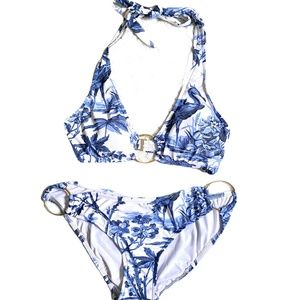 NWT Milly Bikini 2pc set tropical logo print
